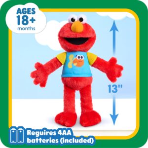 SESAME STREET 13-inch Sing-Along Plush Elmo with Lights and Sounds, Super-Soft and Huggable, Kids Toys for Ages 18 Month by Just Play