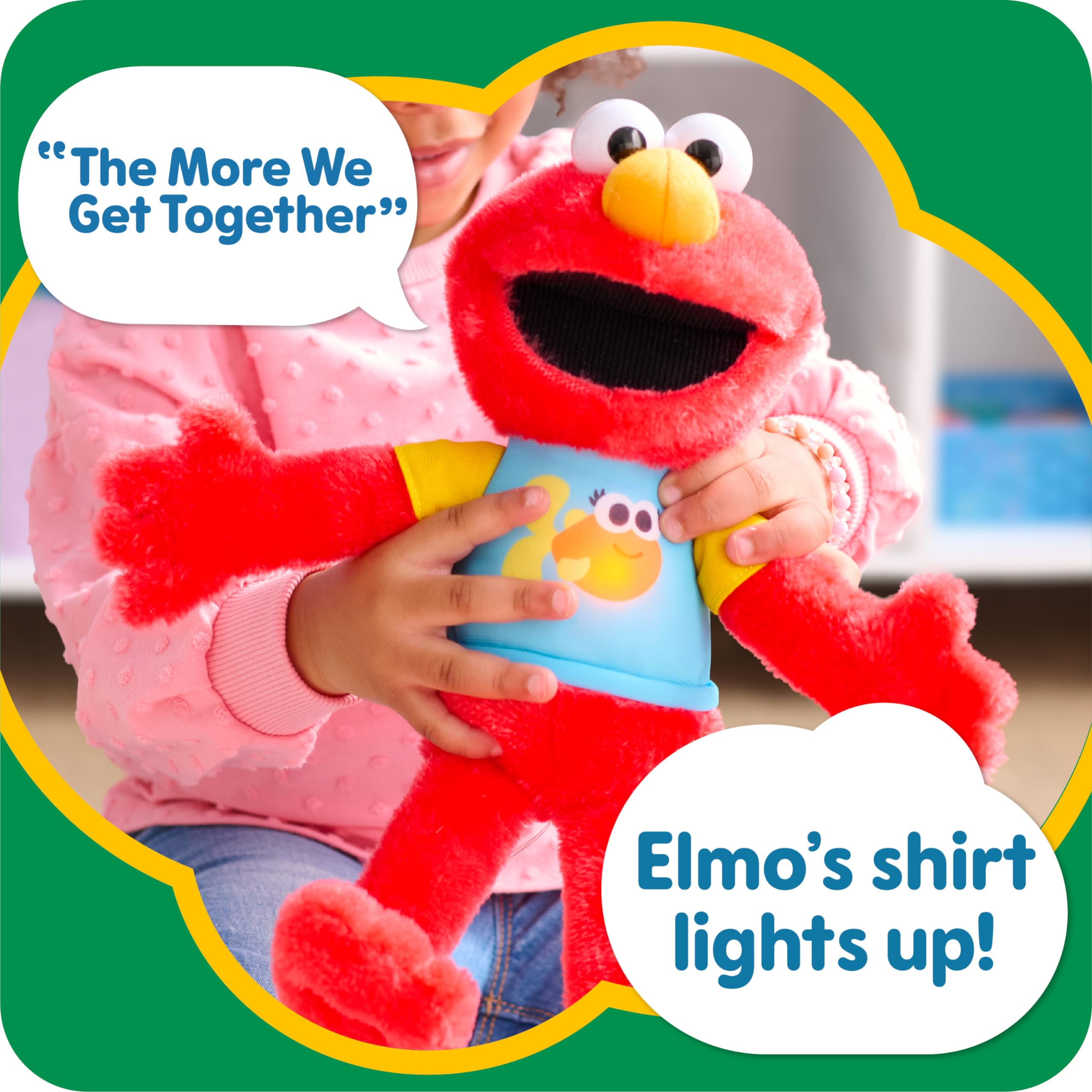 SESAME STREET 13-inch Sing-Along Plush Elmo with Lights and Sounds, Super-Soft and Huggable, Kids Toys for Ages 18 Month by Just Play