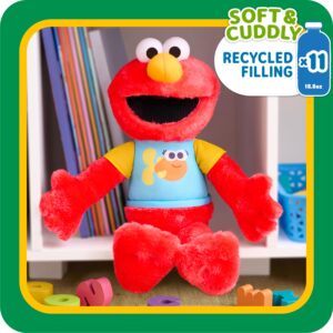 SESAME STREET 13-inch Sing-Along Plush Elmo with Lights and Sounds, Super-Soft and Huggable, Kids Toys for Ages 18 Month by Just Play