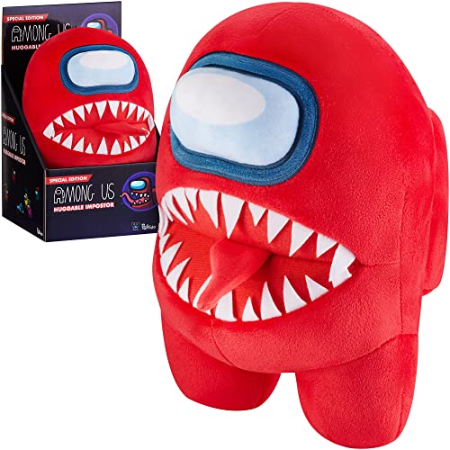 Among Us Plush Impostor | Unique Collectibles |Playable Characters | 10 Inch Doll -Huggable Plushie w/Teeth and Tongue Sticking Out | Kids’ Toys Licensed