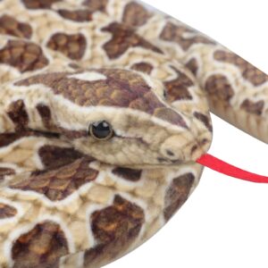 Realistic Animal Stuff Snake, 78 Inch Long Stuffed Animal Plush Snake, Lifelike Snake Stuffed Animals Plush Toy Stuffed Snake Animal Plush Toy Large Snake Plush Toy Gifts for Kids (Brown)