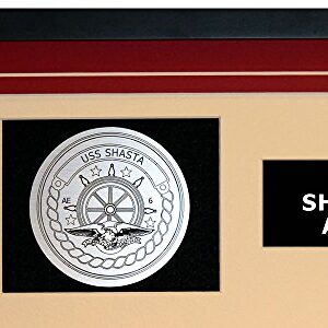 Navy Emporium USS SHASTA AE 6 Framed Navy Ship Display Burgundy