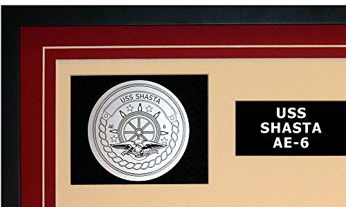 Navy Emporium USS SHASTA AE 6 Framed Navy Ship Display Burgundy