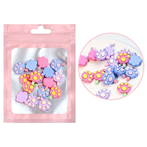 20Pcs Nail Art Accessories Kawaii Love Heart Fruit Animals Manicure Decoration Resin Lollipop 3D Charm for Nails DIY