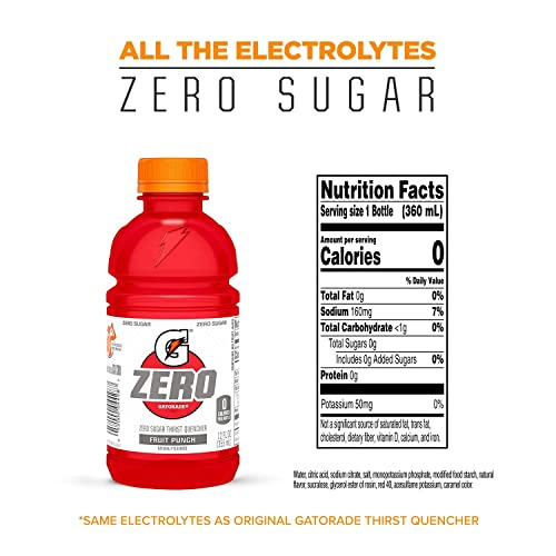 Gatorade Gatorade G Zero Thirst Quencher, Fruit Punch, 12 Ounce, 24 Count, 24 Count