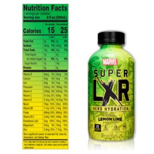 AriZona x Marvel Super LXR Hero Hydration - Citrus Lemon Lime - 16oz (Pack of 12) – Low Sugar Sports Drink, Perfect for Athletes, Vitamins and Natural Flavors - Thirst Quencher