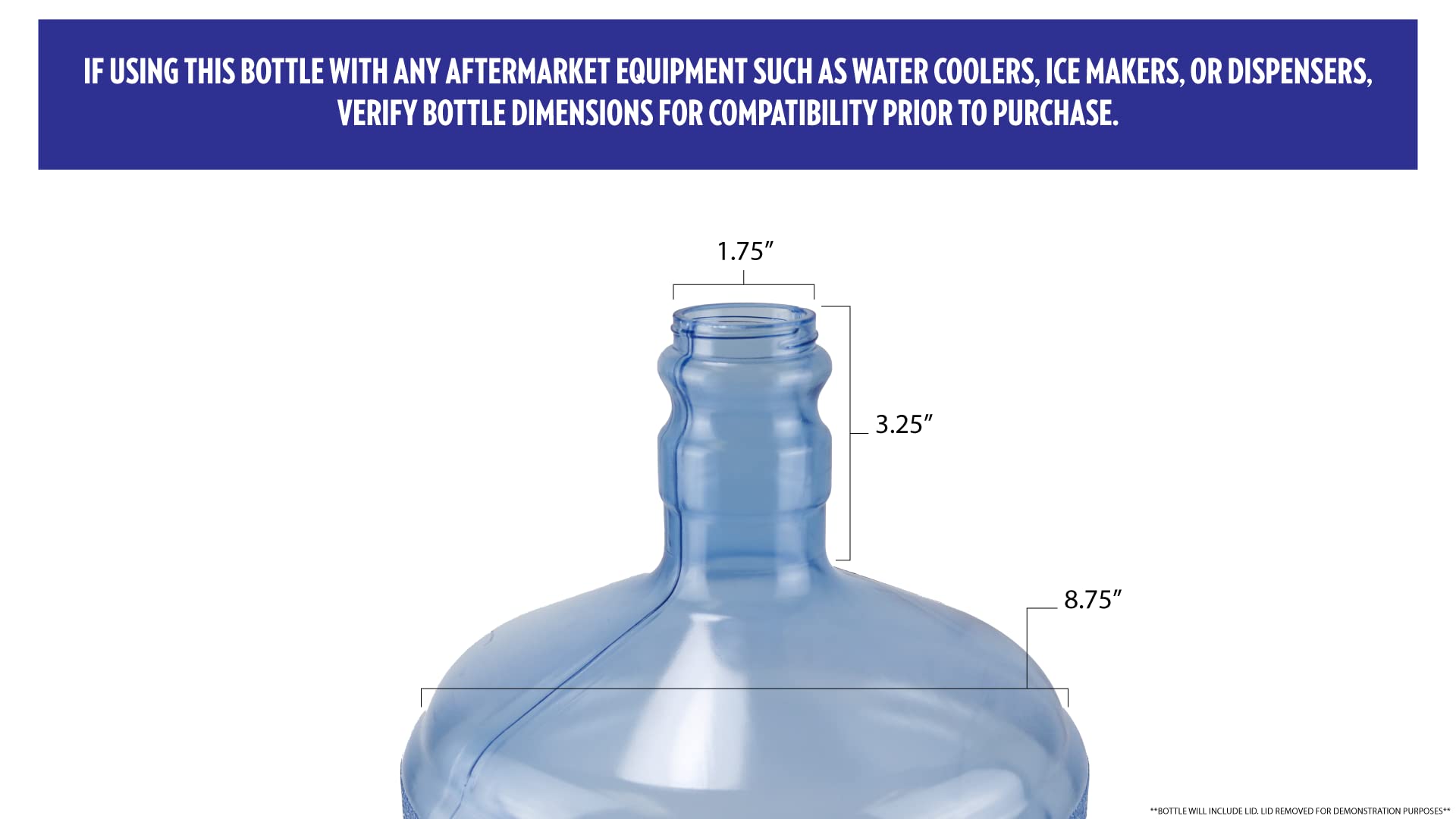 New Wave Enviro Polycarbonate Water Bottle, 2-Gallon, Screw Top Cap with Integrated Handle for Easy Carrying, Built for Durability, Blue