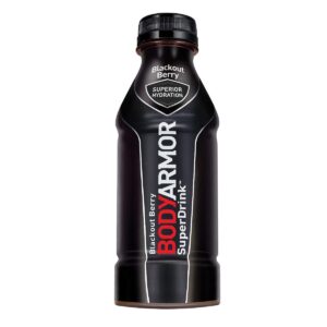 bodyarmor superdrink, electrolyte sport drink, blackout berry 16 oz (pack of 24)