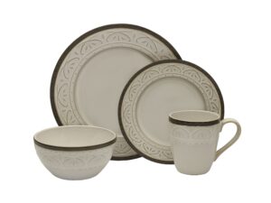 pfaltzgraff promenade scrool dinnerware set, service for 4, scroll, 16-piece