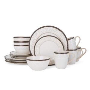 Pfaltzgraff Promenade Scrool Dinnerware Set, Service for 4, Scroll, 16-Piece