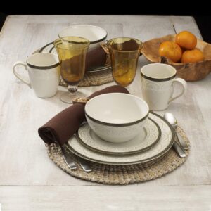 Pfaltzgraff Promenade Scrool Dinnerware Set, Service for 4, Scroll, 16-Piece