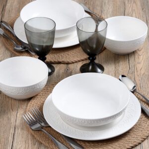 Pfaltzgraff Haisley 12-Piece Dinnerware Set, White