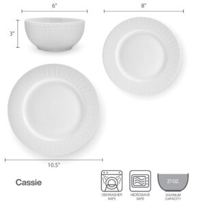 Pfaltzgraff Cassie 12 Piece Dinnerware Set, Service for 4