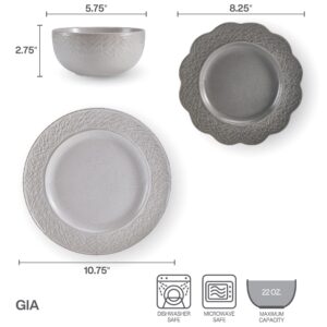 Pfaltzgraff Gia 12 Piece Dinnerware Set, Service For 4, Multicolored