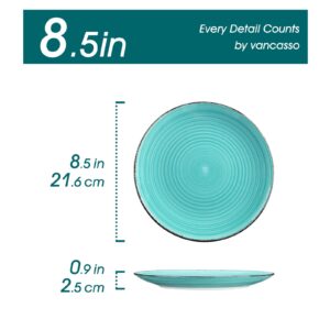 vancasso Bonita Salad Plates, 8.5 inch Small Dinner Plates Set, Ceramic Dessert Plate Serving Dishes set of 6, Microwave, Oven and Dishwasher Safe, Assorted Color