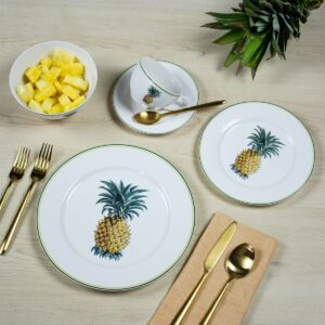 Everything Kitchens 20-Piece Porcelain Dinnerware Set | Pineapple