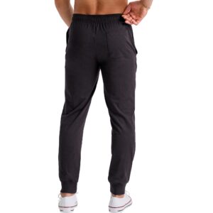 Hanes Originals Cotton Joggers, Jersey Sweatpants for Men with Pockets, 30" Inseam, Black