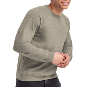 Hanes Men's Crewneck Sweatshirt, Tri-Blend French Terry, Camouflage Green Pe Heather, X-Large