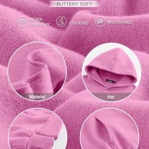 Trendy Queen Preppy Clothes Womens Pullover Sweatshirts Cute Oversized Y2k Hoodies Fleece Long Sleeve Sweaters Loose Casual Pullover Fall Outfits Winter Fashion 2024 Pink