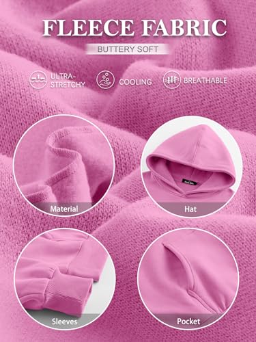 Trendy Queen Preppy Clothes Womens Pullover Sweatshirts Cute Oversized Y2k Hoodies Fleece Long Sleeve Sweaters Loose Casual Pullover Fall Outfits Winter Fashion 2024 Pink