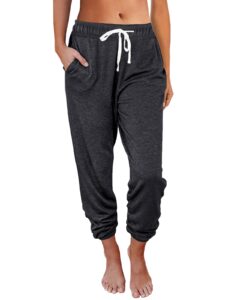 automet baggy sweatpants for women with pockets-lounge womens pajams pants-womens running joggers for yoga workout blackgrey