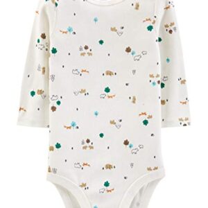 Simple Joys by Carter's Baby Boy's 5-Pack Long-Sleeve Bodysuit Shirt, bears/animals green/stripes, 3-6 Months