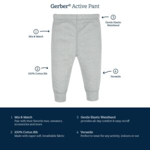 Gerber Baby Boys' Multi-Pack Pants, Navy/Army Green, 0-3 Months