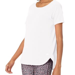 Amazon Essentials Women's Studio Relaxed-Fit Lightweight Crewneck T-Shirt (Available in Plus Size), White, Large