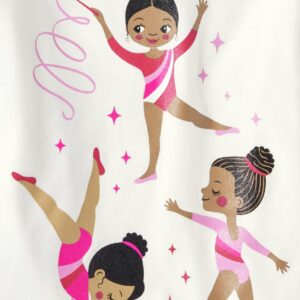 The Children's Place Baby-Girls And Toddler Girls Short Sleeve Graphic T-shirt 2-pack Girls/Gymnastics 4T