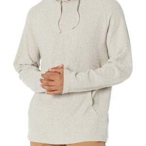 Amazon Essentials Men's Long-Sleeve Slub Thermal Pullover Hoodie (Previously Goodthreads), Oatmeal Heather, X-Large Tall