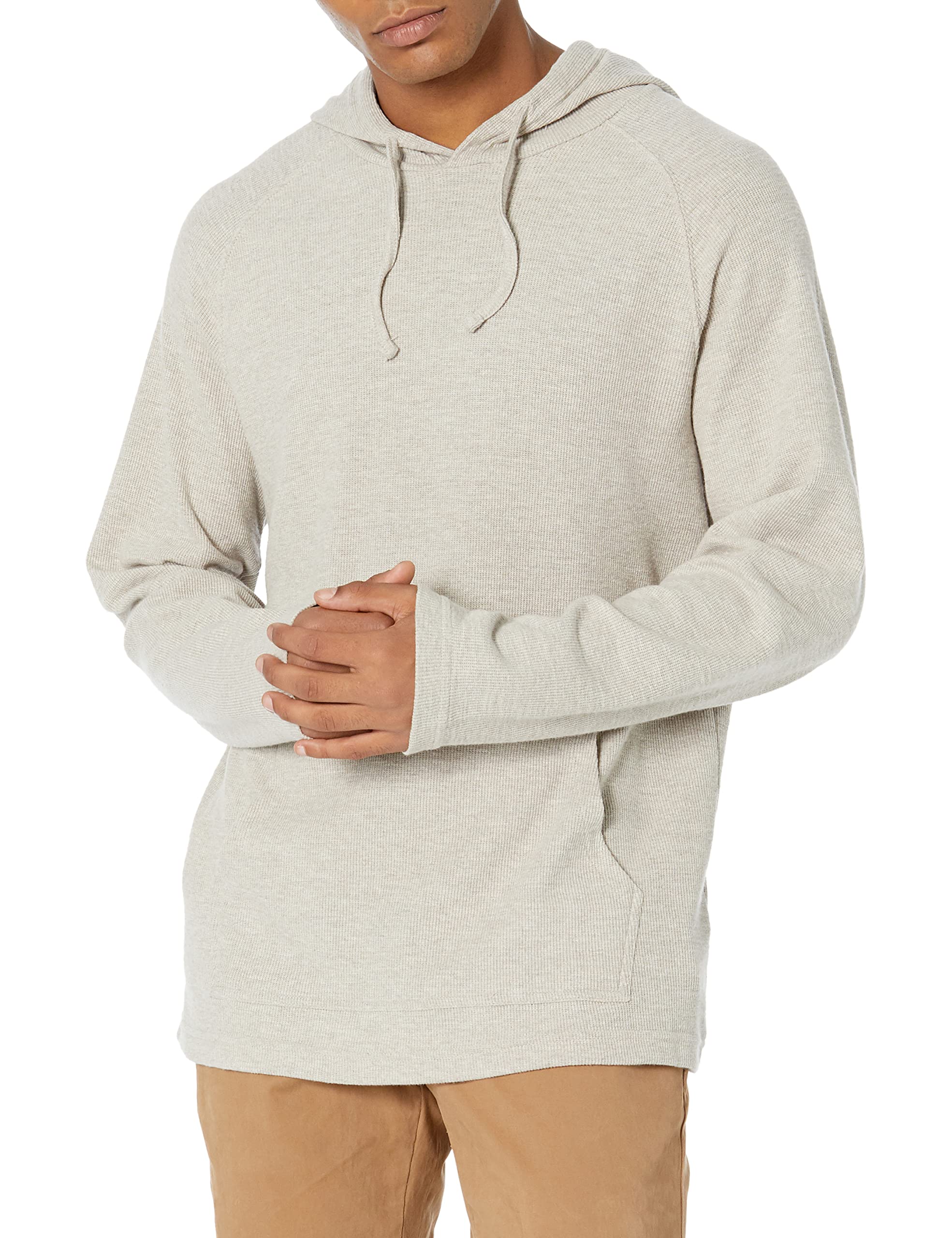 Amazon Essentials Men's Long-Sleeve Slub Thermal Pullover Hoodie (Previously Goodthreads), Oatmeal Heather, X-Large Tall