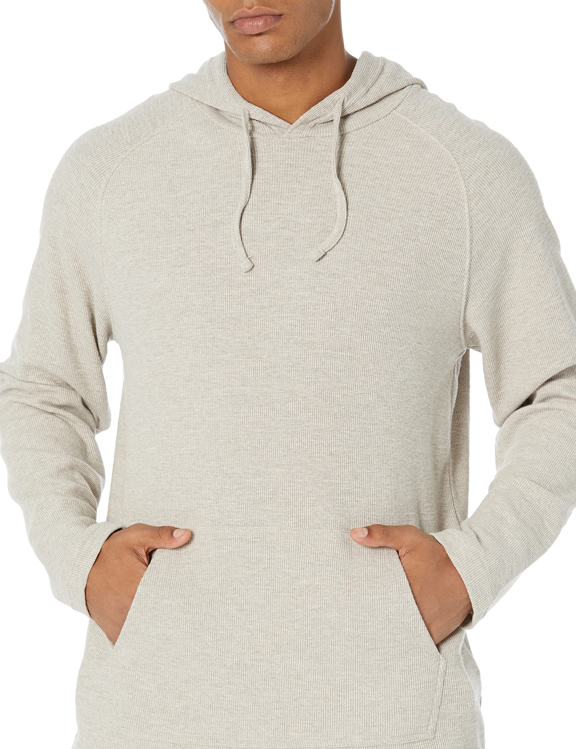 Amazon Essentials Men's Long-Sleeve Slub Thermal Pullover Hoodie (Previously Goodthreads), Oatmeal Heather, X-Large Tall