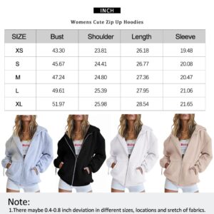 Trendy Queen Hoodies for Women Fall Outfits 2023 Zip up Oversized Sweatshirt Fleece Jackets Long Sleeve Comfy Winter Clothes Teen Girls Fashion Cute Y2K Clothing Grey