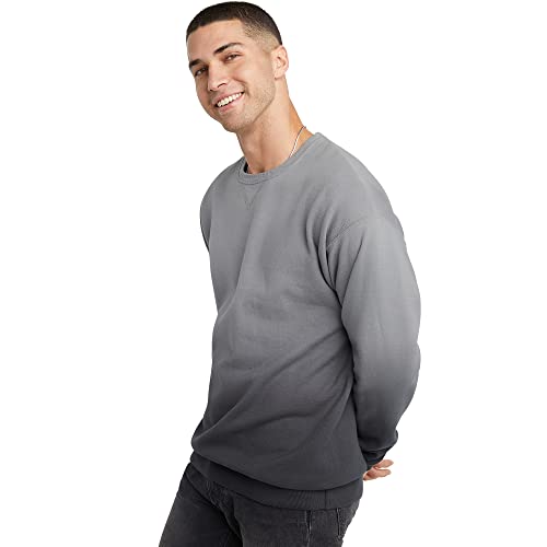 Hanes Originals Fleece, Garment Dyed Pullover, Crewneck Sweatshirts for Men, New Railroad Ombre