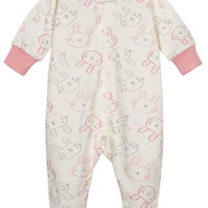 Onesies Brand Baby Girls' 4-Pack Sleep 'N Play Footies Multi Pack, Bunny Pink, Newborn