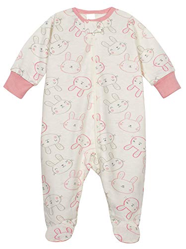 Onesies Brand Baby Girls' 4-Pack Sleep 'N Play Footies Multi Pack, Bunny Pink, Newborn