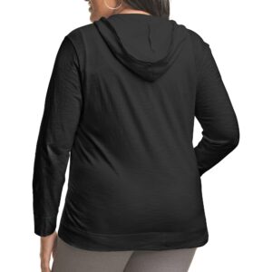 Just My Size Women's Full Zip Jersey Hoodie, Black, 1X