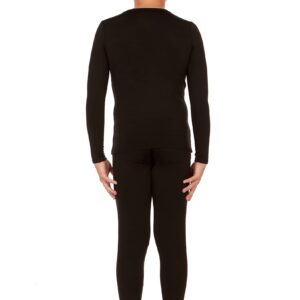 Thermajohn Thermal Underwear for Kids, Boys Thermal Underwear Set | Kids Base Layers for Skiing | Long Johns for Boys Kids, Black, (M)