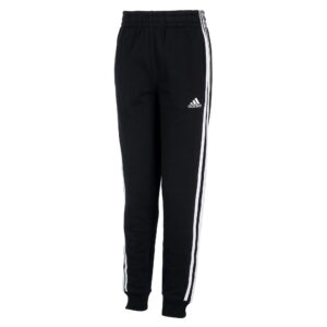 adidas boys' big active sports athletic tricot jogger pant, iconic black, m 10/12