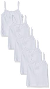 hanes girls' camisole, 100% cotton tagless cami, toddler sizing, multiple packs & colors available, white-5 pack, 2-3t