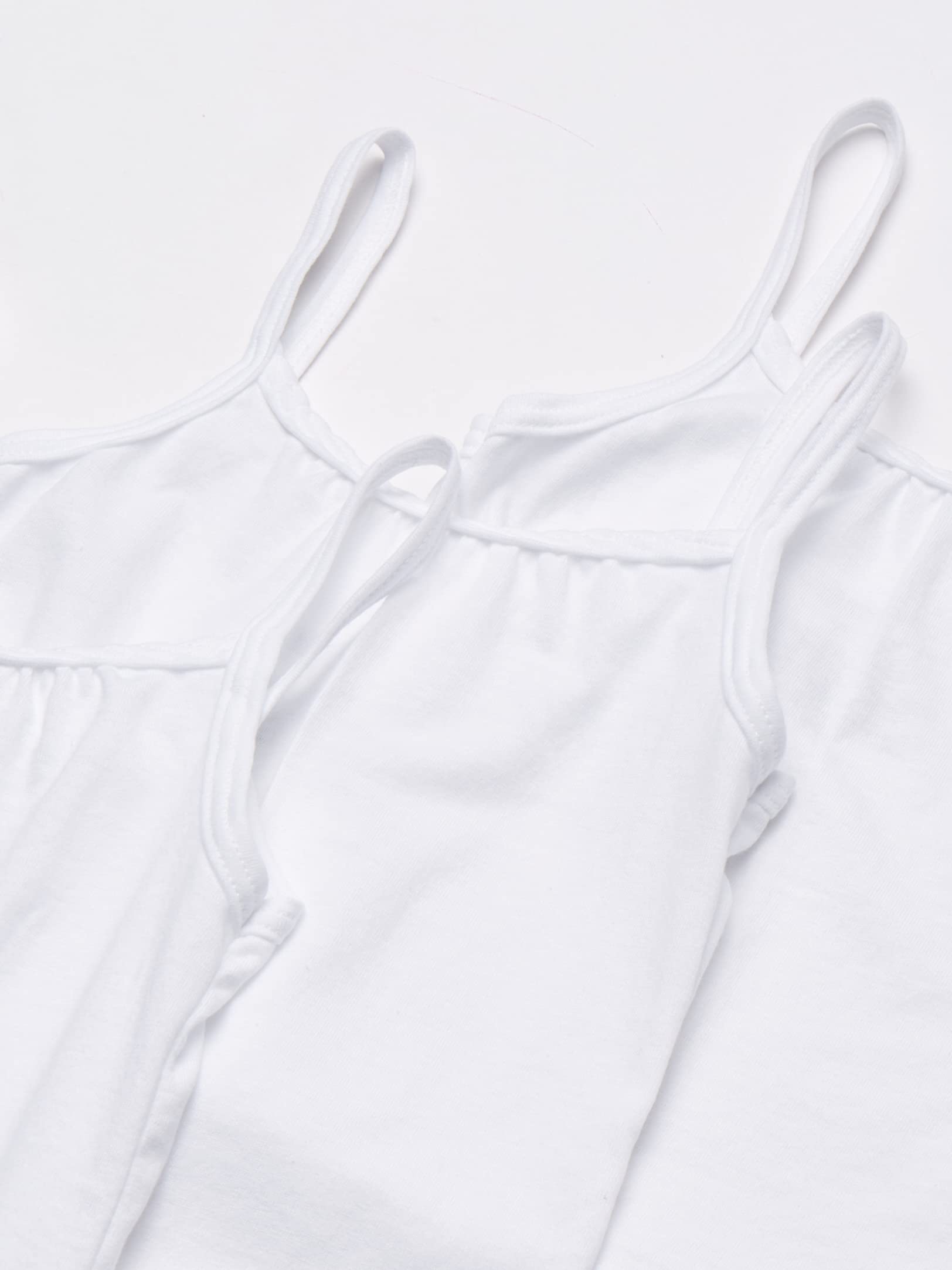 Hanes Girls' Camisole, 100% Cotton Tagless Cami, Toddler Sizing, Multiple Packs & Colors Available, White-5 Pack, 2-3T