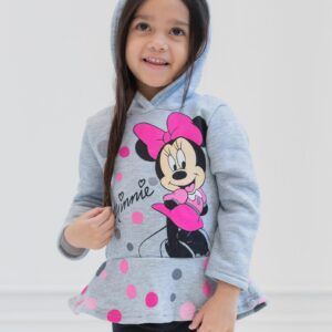 Disney Minnie Mouse Toddler Girls Pullover Fleece Hoodie & Leggings Heather Grey 4T