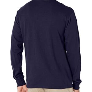 Soffe Men's Long-Sleeve Cotton T-Shirt, Navy, Large