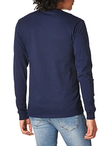 Soffe Men's Long-Sleeve Cotton T-Shirt, Navy, Large