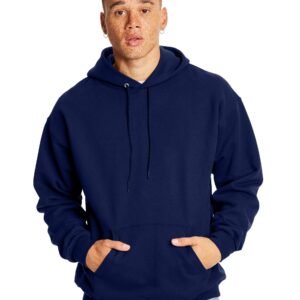 Hanes mens Ultimate Cotton Heavyweight Pullover Hoodie athletic sweatshirts, Navy, Large US