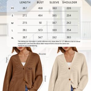 LILLUSORY Women Oversized Cardigan Sweater Fall Outfits Cloth Fashion 2024 V Neck Long Cashmere Knit Button Front Trendy Tops Apricot