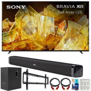 Sony XR85X90L Bravia XR 85" X90L 4K HDR Full Array LED Smart TV (2023 Model) Bundle with Deco Gear Home Theater Soundbar with Subwoofer, Wall Mount Accessory Kit, 6FT 4K HDMI 2.0 Cables and More