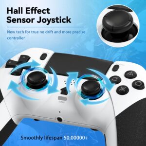 TERIOS Wireless Controller Compatible with PS4/PS4 Pro/PS4 Slim, (No Drift) Control for PS4 with Hall Sensor Joystick-Speakers-6 Axis Motion Sensor-Programming-Auto Turbo Function (Hall Black)