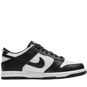 NIKE Boy's Dunk Low Basketball Shoe, White/Black/White, 6 Big Kid