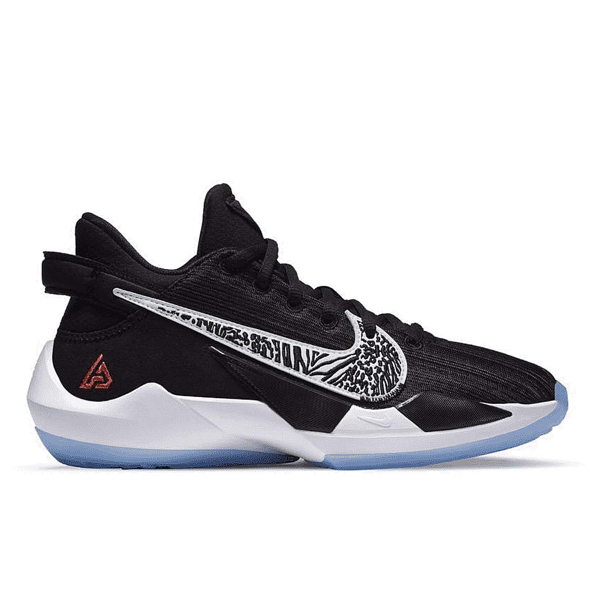 Nike Big Kids Freak 2 Basketball Shoes (Black/White/Off Noir/Solar Flare, Numeric_6)